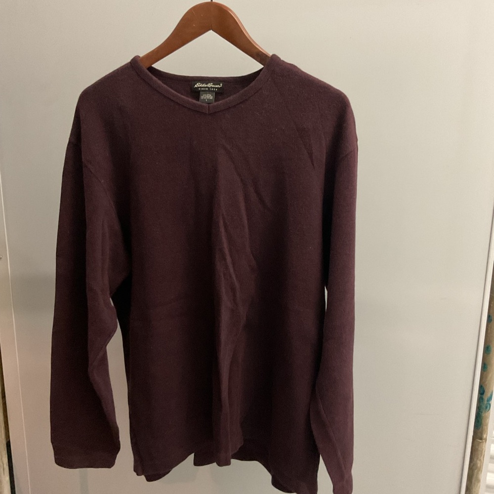 Eddie Bauer burgundy Crewneck Sweater Soft Knit